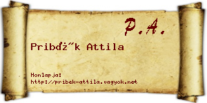 Pribék Attila névjegykártya